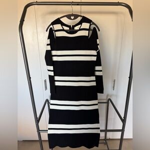 Eliza J Black & White Midi Dress